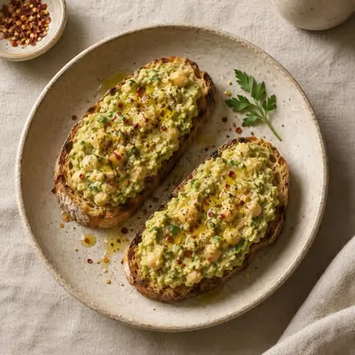 Avokadolu nohut ezmeli tost