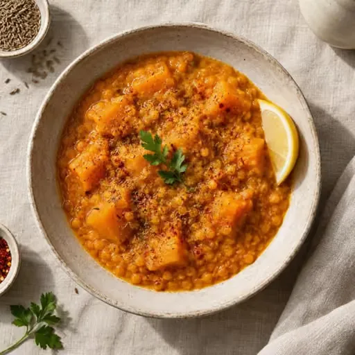 Bal kabaklı mercimek yemeği