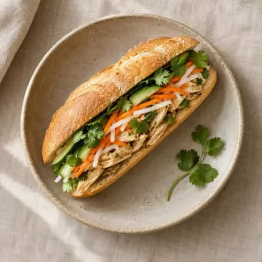 Vietnam usulü tavuklu sandviç (Banh mi)