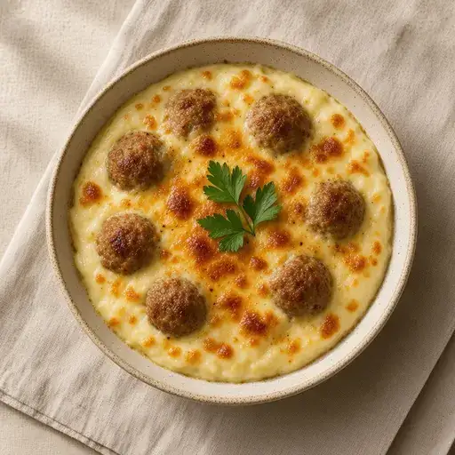 Beşamel soslu fırın köfte