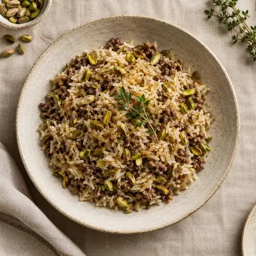 Kıymalı fıstıklı iç pilav