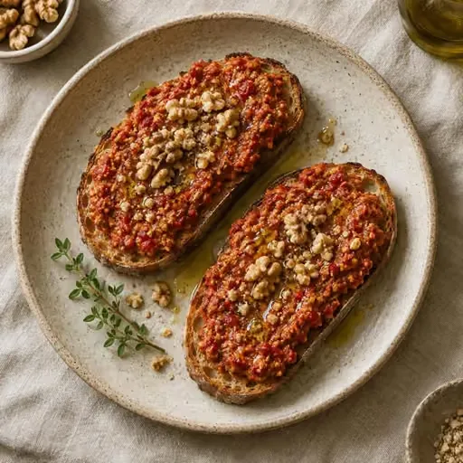 Cevizli biber ezmeli tost