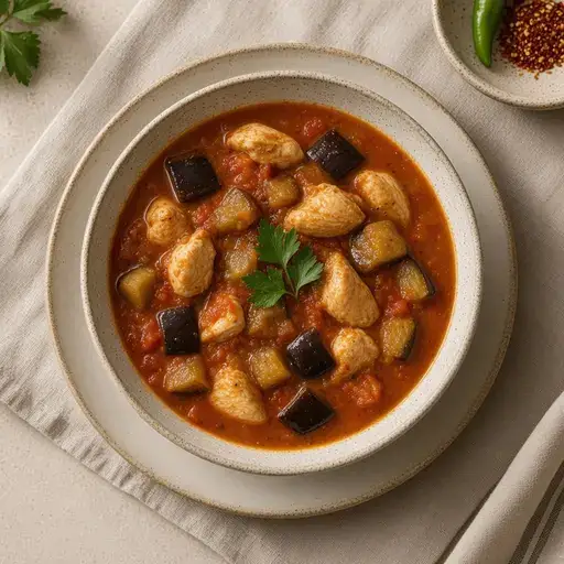 Patlıcanlı tavuk yahnisi