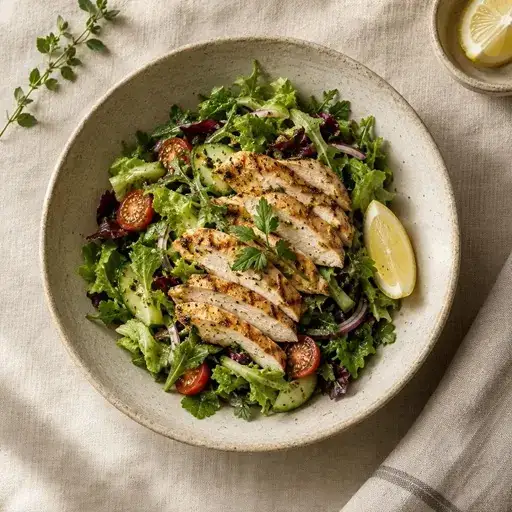 Tavuklu yeşil salata
