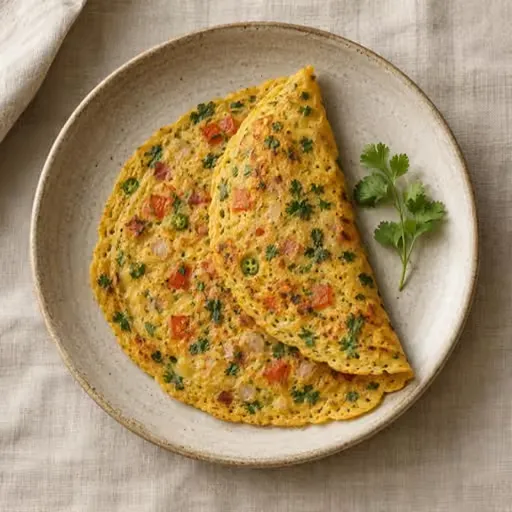 Nohut unlu sebzeli omlet (Chilla)