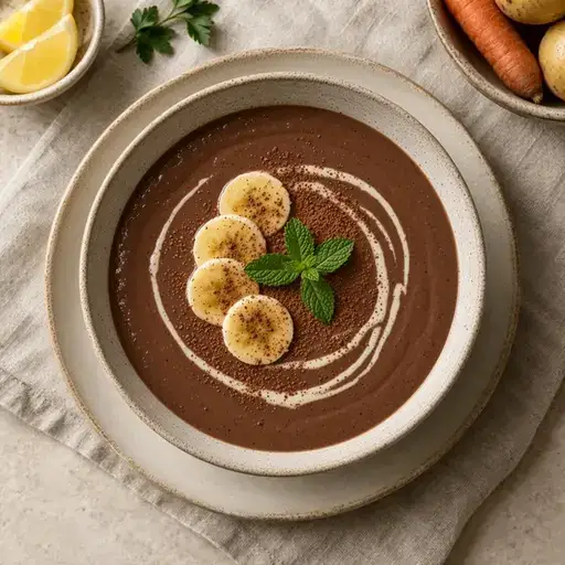 Kakaolu muzlu smoothie kâsesi
