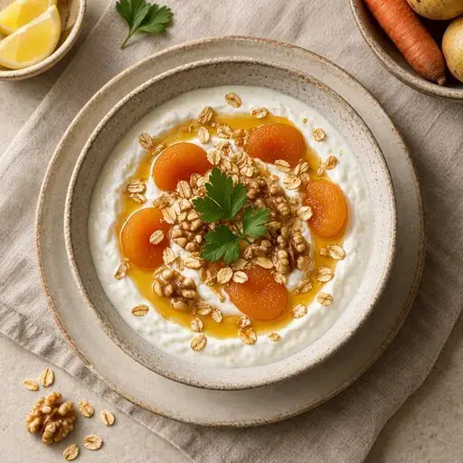 Kuru meyveli yoğurt kâsesi
