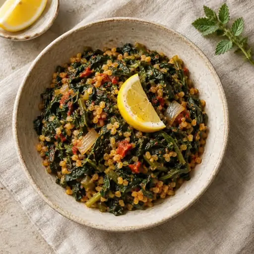 Bulgurlu ebegümeci kavurması
