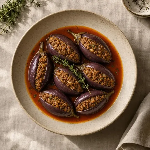 Etli patlıcan dolması