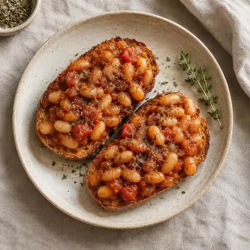 Domates soslu fasulyeli tost