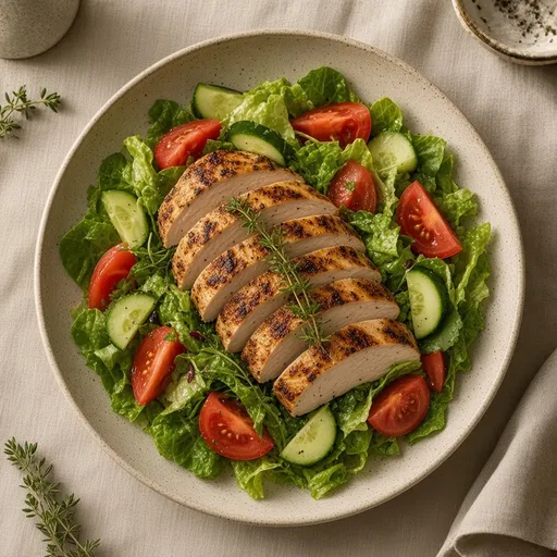 Izgara hindili mevsim salatası