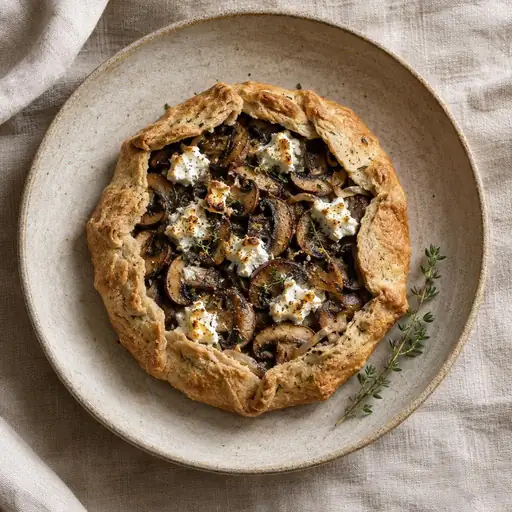 Mantarlı keçi peynirli galette
