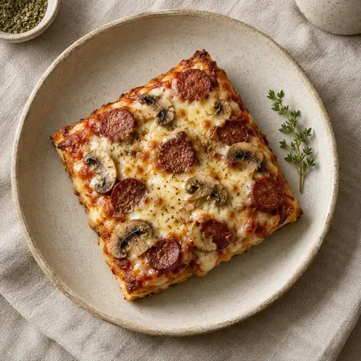Sucuklu mantarlı ev pizzası