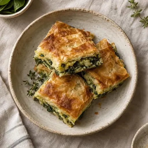 Ispanaklı patatesli vegan börek