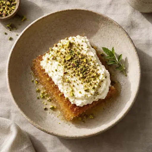 Kaymaklı ekmek kadayıfı
