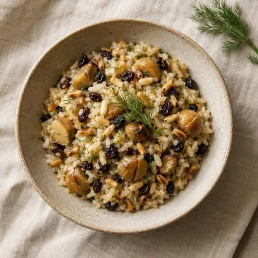 Kestaneli vegan iç pilav