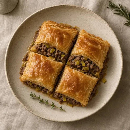 Kıymalı pırasalı börek