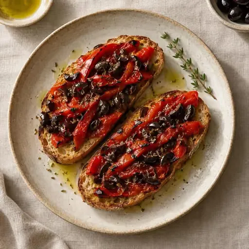 Köz biberli zeytinli tost