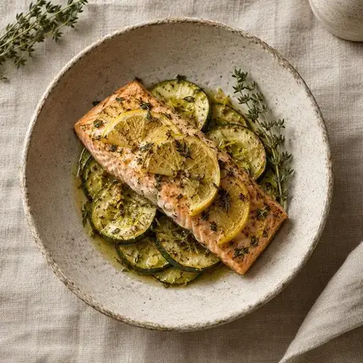 Fırında limonlu somon