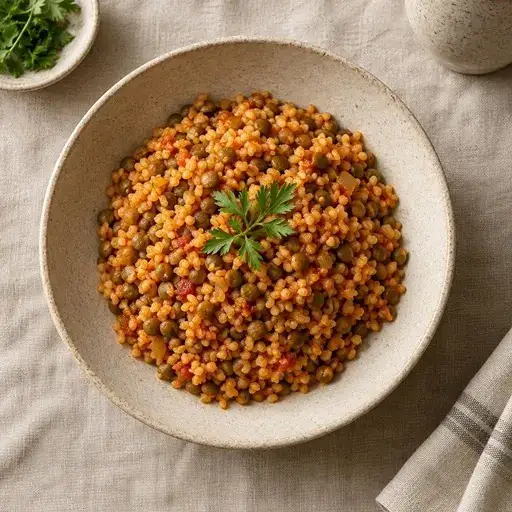 Mercimekli bulgur pilavı