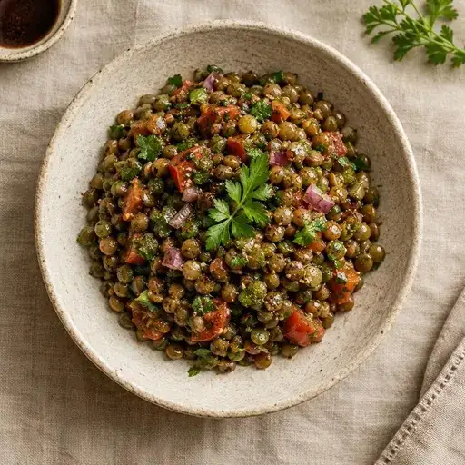 Yeşil mercimek salatası