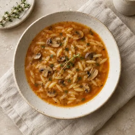 Mantarlı arpa şehriye çorbası
