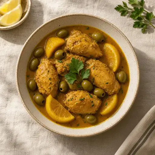Zeytinli limonlu tavuk tajini