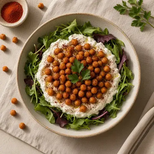 Çıtır nohutlu yoğurtlu salata