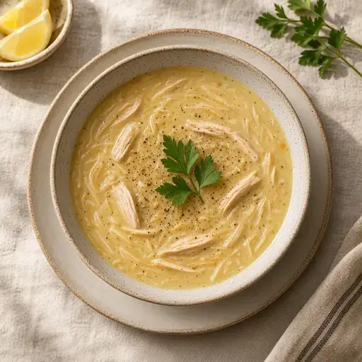 Limonlu yumurtalı şehriye çorbası