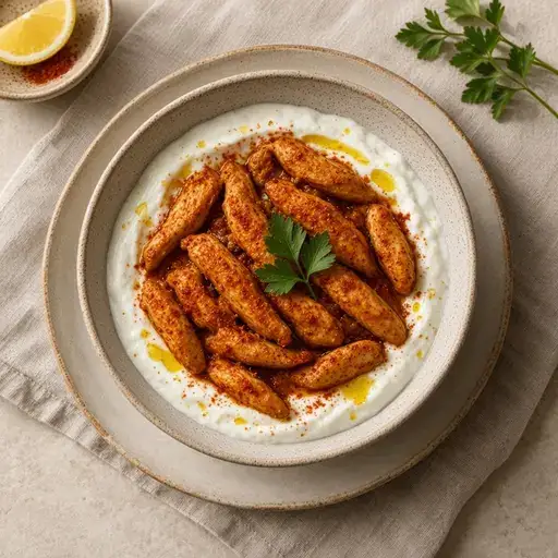 Paprikalı tavuk şeritleri