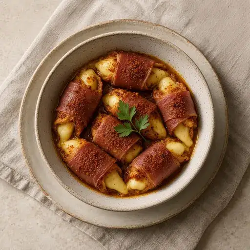 Pastırmalı tavuk sarması