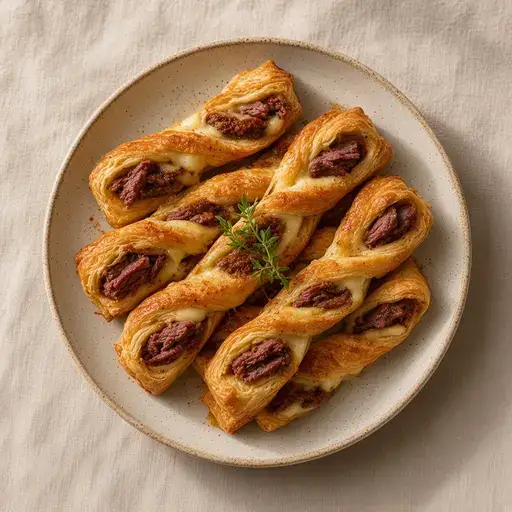 Pastırmalı milföy burgu