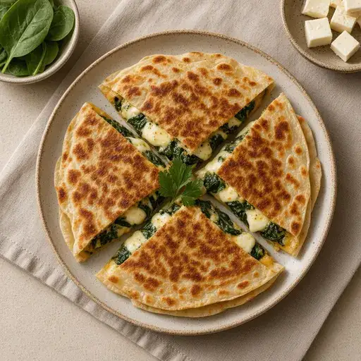 Ispanaklı peynirli kesadilla