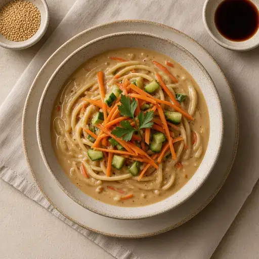 Tahinli soya soslu makarna