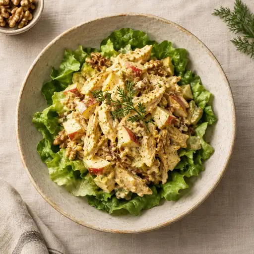 Köri soslu tavuk salatası