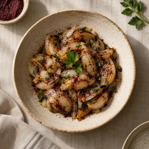 Közlenmiş soğan salatası
