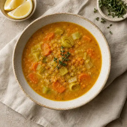 Pırasalı mercimek çorbası