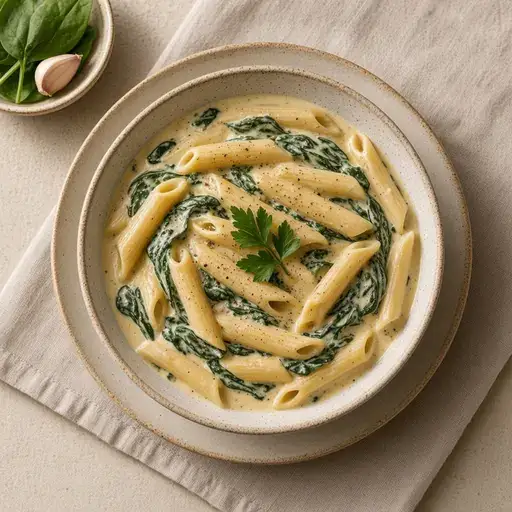 Ispanaklı kremalı makarna