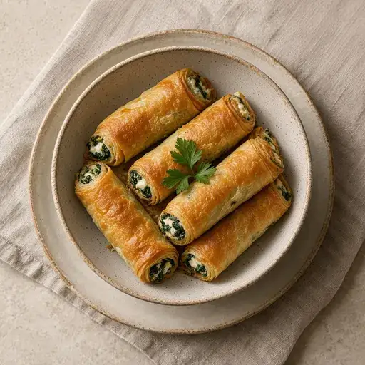 Ispanaklı rulo börek