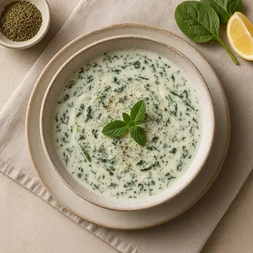 Ispanaklı yoğurt çorbası