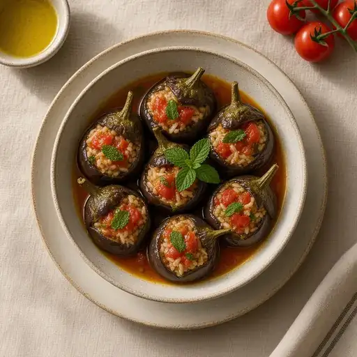 Zeytinyağlı patlıcan dolması