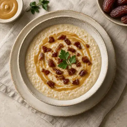 Tahinli hurmalı sıcak yulaf