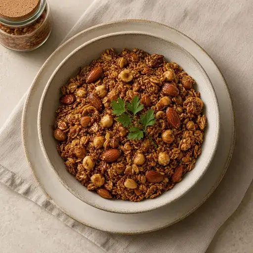 Fırında tahinli pekmezli granola
