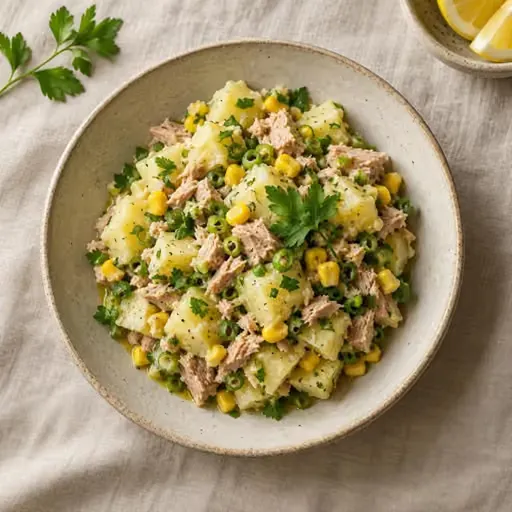 Ton balıklı patates salatası