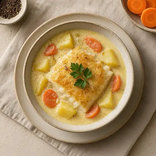 Sütlü soslu fırın balık