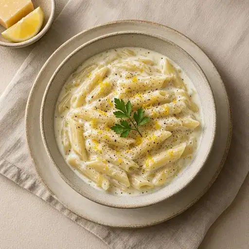 Labneli limonlu makarna