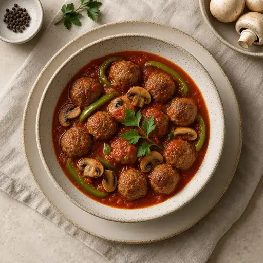 Mantarlı köfte sote