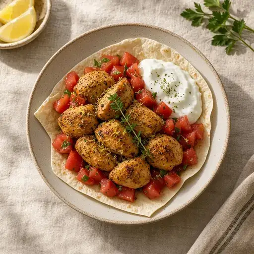 Tavada tavuk souvlaki