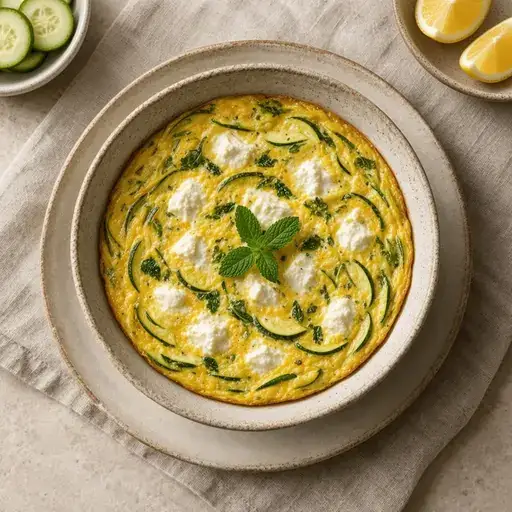 Kabaklı keçi peynirli frittata